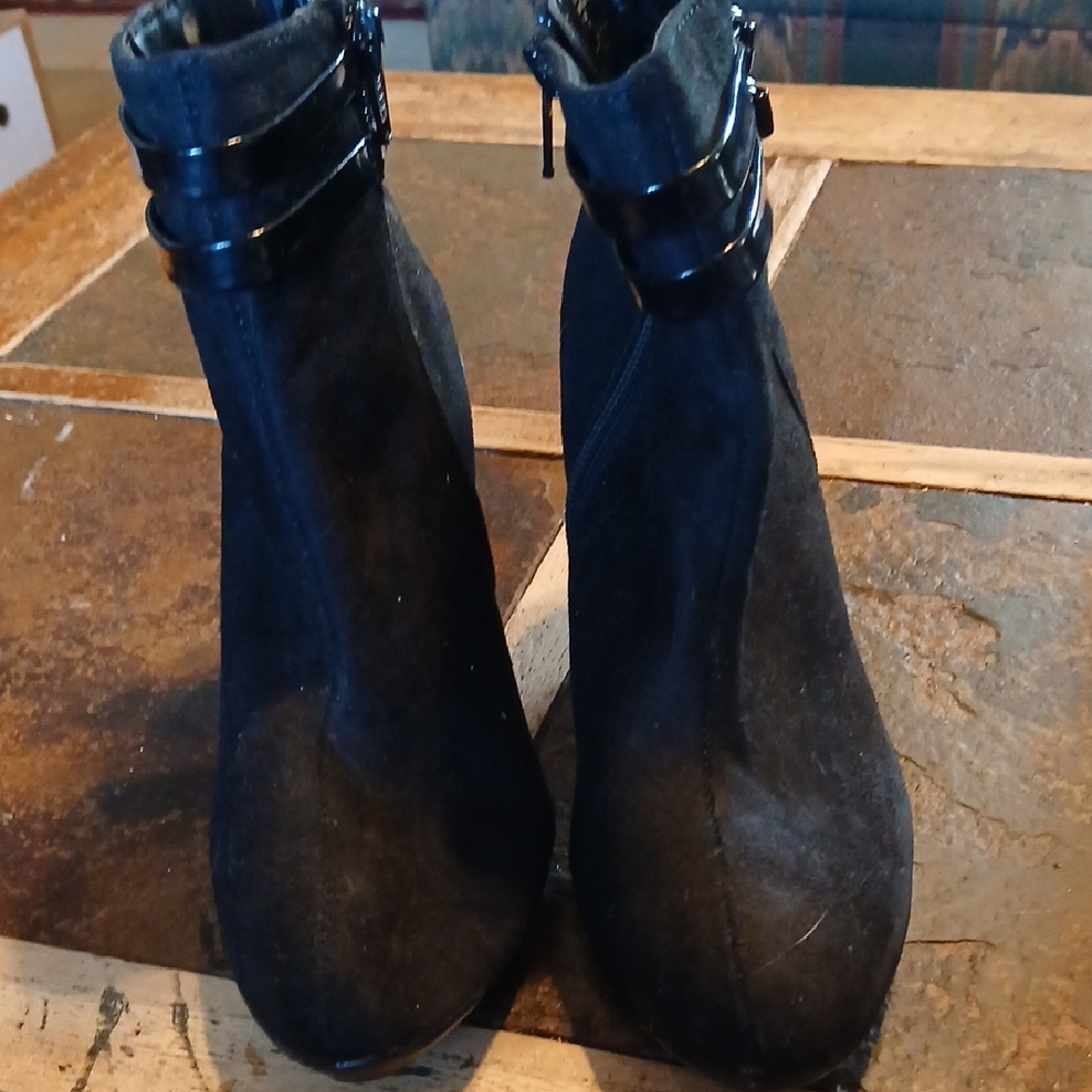 George Black Suede Ankle Booties